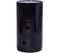 Tiiiopkvvv Comodino generico per camera da letto rotondo a tre ripiani comodino comodino comodino tavolino multistrato portaoggetti secchio multifunzione armadio laterale per casa ufficio (colore