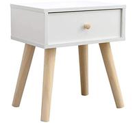 Tiiiopkvvv Comodino generico per camera da letto, semplice comodino nordico, mini appartamento, camera da letto, comodino stretto con gambe in legno massello, armadietto economico, multiuso, per casa