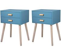 Tiiiopkvvv Comodino generico per camera da letto, set di 2 comodini da camera da letto, comodino moderno in legno con 2 cassetti, arredamento per la casa, camera da letto, comodino per casa e ufficio