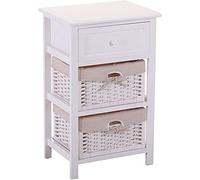 Tiiiopkvvv Comodino generico per camera da letto, stile metà secolo, moderno, in legno, con cassetti in legno, semplice comodino bianco per casa e ufficio