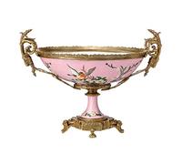 Tiiiopkvvv Controsoffitto Frutta e Verdura Basket Ciotola di Ceramica Ciotola di Frutta Nuovo Stile Cinese Maniglia di Rame Piatto di Frutta Casa Soggiorno Ristorante Desktop Decor Piatto di frutta