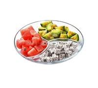 Tiiiopkvvv Controsoffitto Frutta e Verdura Basket Ciotola Piatto di Frutta di Vetro Piatto Tre Separato Piatto Multifunzionale per la Casa Piatto Dessert Insalatiera di verdure Centrotavola