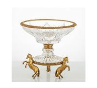 Tiiiopkvvv Controsoffitto Frutta e Verdura Cesto Ciotola Ciotola di Frutta Ciotola di Frutta Moderna Casa Trasparente Piatto di Frutta Retro Creativo Cavallo Dorato Decor Base Candy Bowl Frutta Piatto