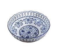 Tiiiopkvvv Controsoffitto Frutta e Verdura Cesto Ciotola di Frutta Ciotola di Frutta Cinese Retro Hollow Ceramica Piatto di Frutta Casa Soggiorno Rotondo Porcellana Decorativo Candy Bowl Piatto di