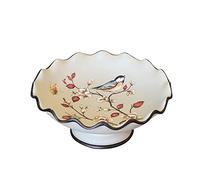 Tiiiopkvvv Controsoffitto Frutta e Verdura Cesto Ciotola Piatto di Frutta Nuovo Cinese Retro Fatto a Mano Rotondo Modello Onda Ceramica Ciotola di Frutta Soggiorno Cucina Decorazione Piatto di Frutta