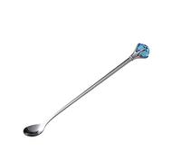 Tiiiopkvvv Cucchiaio in acciaio inox diamante cucchiaio cucchiaino caffè frullato cucchiaio mescolare latte tè mescolare cucchiaio zuppa (dimensioni: 6 pezzi) ()