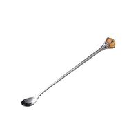 Tiiiopkvvv Cucchiaio in acciaio inox diamante cucchiaio cucchiaino caffè frullato cucchiaio mescolare latte tè mescolare cucchiaio zuppa (dimensioni: 6 pezzi) ()