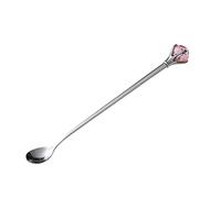 Tiiiopkvvv Cucchiaio in acciaio inox diamante cucchiaio cucchiaino caffè frullato cucchiaio mescolare latte tè mescolare cucchiaio zuppa (dimensioni: 6 pezzi) ()