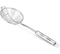 Tiiiopkvvv Cucchiaio scanalato Skimmer 304 Filtro ragno in acciaio inossidabile con manico Filtro utensile da cucina Filtro cucchiaio da cucina (dimensioni: 20 cm) (18 cm)