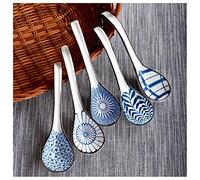 Tiiiopkvvv Cucchiaio Stile Giapponese Ceramica Utensili Da Cucina Domestica Cucchiaio Da Zuppa Ristorante Cucchiaio Di Riso Manico Lungo Pasta Bere Cucchiaio Zuppa