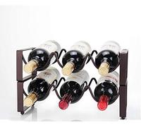Tiiiopkvvv FKwine Rack fai da te in ferro e legno fatto a mano portabottiglie per vino/ornamenti/decorazioni per cucina rack di stoccaggio (dimensioni: 351723 cm)