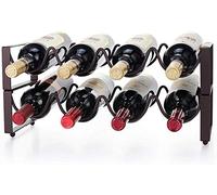 Tiiiopkvvv FKwine Rack fai da te in ferro e legno fatto a mano portabottiglie per vino/ornamenti/decorazioni per cucina rack di stoccaggio (dimensioni: 451723 cm)