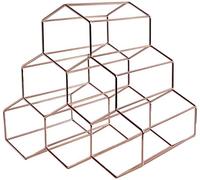 Tiiiopkvvv FKwine Rack in ferro 6 bottiglie di vino rack semplice per cucina soggiorno scaffale portaoggetti (colore: oro)