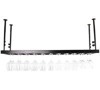 Tiiiopkvvv FKwine rack semplice ferro appeso bicchiere vino rack decorazione soffitto mensola per bar appeso porta bicchieri rack portaoggetti (colore: nero dimensioni: 8030 cm)