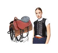 Tiiiopkvvv Gilet di sicurezza per equitazione, con imbottitura in EVA, per equitazione, traspirante, leggero (nero, M + B) (nero, S + A)