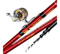 Tiiiopkvvv Kit canna da pesca canna da pesca in fibra di carbonio mulinello Combo Pole canna da pesca telescopica per adulti acqua salata d'acqua dolce da viaggio combo da pesca (dimensioni: 6,2-7,2 m