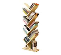 Tiiiopkvvv Libreria semplice a nove strati a forma di albero libreria libreria libreria in legno può sopportare 50 kg mensola portaoggetti (colore: naturale)