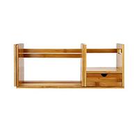 Tiiiopkvvv Libreria semplice retrattile in bambù libreria a cassetto singolo scaffale adatto per studio camera da letto studente scrivania scaffale
