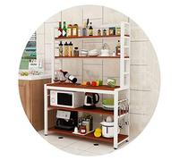 Tiiiopkvvv Mensola da cucina a pavimento a 5 piani per forno a microonde, portaspezie, tavolo da cucina, posate (colore: taglia B: 108 cm) (D 78 cm)