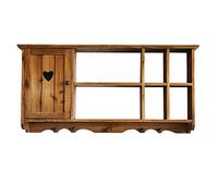Tiiiopkvvv Mensole da parete dal design semplice e moderno, mensola sospesa retrò in legno massiccio con porta per riporre oggetti da ristorante