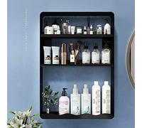 Tiiiopkvvv Organizzatore di trucco Rack di toilette senza punzonatura Organizzatore di prodotti per la cura della pelle Organizzatore di vanità cosmetica multistrato a parete Rack di immagazzinaggio