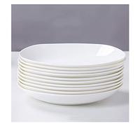 Tiiiopkvvv Piatti piani da 10 pezzi Set di piatti da cucina per piatti, antipasti, insalata e dessert, forno a microonde e lavastoviglie (bianco) piatto (dimensioni: 17,8 cm) ()