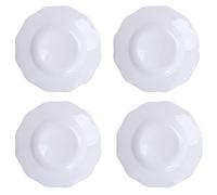 Tiiiopkvvv Piatti piani da 21,5 cm, piatti da portata in ceramica, set di 6 piatti da portata per insalata, pasta, pasta, bistecca e antipasti, piatto (bianco) (dimensioni: M) ()
