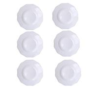 Tiiiopkvvv Piatti piani da 21,5 cm, piatti da portata in ceramica, set di 6 piatti da portata per insalata, pasta, pasta, bistecca e antipasti, piatto (bianco) (dimensioni: M) ()