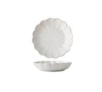 Tiiiopkvvv Piatto piano da 17,8 cm in ceramica per la casa vintage dipinto a mano in porcellana rotonda piatti piani creativi petalo fatto a mano piatto profondo per microonde/lavastoviglie (colore: 1