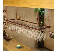 Tiiiopkvvv Portabicchieri LOFT industriale a vento retrò da appendere portabevande da vino europeo portabevande facile da installare scaffale portaoggetti (colore: nero Dimensioni: L120W40CM) (Bronzo