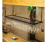 Tiiiopkvvv Portabicchieri LOFT industriale a vento retrò da appendere portabevande europeo portabevande facile da installare scaffale portaoggetti (colore: nero Dimensioni: L 120 W 40 cm) (nero L 60 x