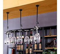 Tiiiopkvvv Portabicchieri per vino retrò portabottiglie da vino sospeso tubi dell'acqua portabottiglie portabottiglie da bar porta bicchieri da vino porta vino da soffitto porta vino facile da