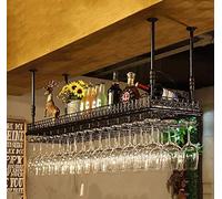 Tiiiopkvvv Portabottiglie da parete in ferro da bar in ferro da soffitto a soffitto sospeso da appendere per vino e champagne calici per calici da vino rack per vino (dimensioni: 10035 cm)