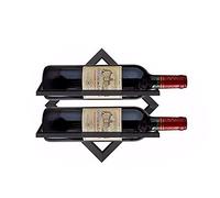 Tiiiopkvvv Portabottiglie da vino in ferro battuto semplice da parete per soggiorno porta bicchiere da vino creativo bar appeso alla parete supporto per bottiglia di vino (colore: ottone) (1)