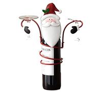 Tiiiopkvvv Portabottiglie di vino di Natale porta bicchieri di vino per le vacanze portabottiglie di vino in metallo decorazioni artigianali ornamenti festivi portabottiglie di vino (colore: tipo 3