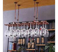Tiiiopkvvv Portabottiglie in ferro stile semplice da appendere per bicchieri da vino barre da soffitto per soggiorni hotel ristoranti decorazione mensola portaoggetti (colore: marrone Dimensioni: 8025