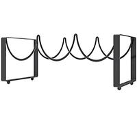 Tiiiopkvvv Portabottiglie in metallo può essere impilato staffa di stoccaggio da pavimento pieghevole portabottiglie nero (dimensioni: 451713 cm) (34,5 x 17 x 13 cm)
