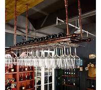 Tiiiopkvvv Portabottiglie in stile americano Portabottiglie per vino rosso industriale da appendere al vento porta bicchieri da vino rosso e sottosopra Portabicchieri da vino facile da installare