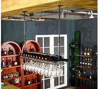 Tiiiopkvvv Portabottiglie in stile americano Portabottiglie per vino rosso industriale da appendere al vento porta bicchieri da vino rosso e sottosopra Portabicchieri da vino facile da installare