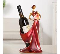 Tiiiopkvvv Portabottiglie in stile europeo decorazione creativa semplice e moderna porta vino decorazione per la casa decorazioni artigianali portabottiglie (colore: rojo) (rojo)