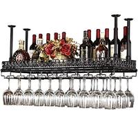 Tiiiopkvvv Portabottiglie industriale retrò da appendere per bicchieri da vino europeo per bicchieri da vino capovolti portabicchieri da appendere facile da installare (dimensioni: L120W35CM)