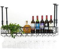 Tiiiopkvvv Portabottiglie LOFT industriale a vento retrò da appendere in stile europeo Portabottiglie di vino rosso Portabottiglie da appendere Portabicchieri facile da installare (dimensioni