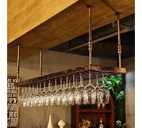 Tiiiopkvvv Portabottiglie LOFT industriale vento retrò appeso bicchiere da vino rack europeo calice bar appeso portabicchieri facile da installare rack di stoccaggio (colore: bronzo, dimensioni
