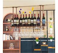 Tiiiopkvvv Portabottiglie LOFT industriale vento retrò appeso bicchiere di vino in stile europeo portabottiglie di vino rosso facile da installare rack di stoccaggio (colore: bronzo, dimensioni