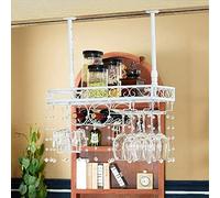 Tiiiopkvvv Portabottiglie LOFT industriale vento retrò appeso portabottiglie di vino in stile europeo portabottiglie di vino rosso facile da installare rack di stoccaggio (colore: bianco Dimensioni