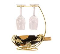 Tiiiopkvvv Portabottiglie per vino a casa portabottiglie a testa in giù europeo armadio per vino decorazione portabottiglie di vino retrò ornamento creativo portabottiglie (colore: oro) (oro)