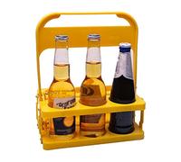 Tiiiopkvvv Portabottiglie portabottiglie per 6 bottiglie, autoportante da bancone portabevande da tavolo portabevande pieghevole per birra cestino portabottiglie per feste (colore: D) (B)