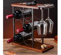Tiiiopkvvv Portabottiglie portabottiglie per vino da cucina domestica supporto per bicchieri da vino multifunzione sottosopra rack di stoccaggio decorazione per la casa portabottiglie di vino (colore