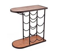 Tiiiopkvvv Portabottiglie retrò impilabile portabottiglie porta calici multifunzione cucina bar espositore per bicchieri da vino mensola decorazione per la casa portabottiglie (colore: 6 bottiglie) (8