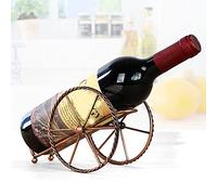 Tiiiopkvvv Portabottiglie singolo per vino, creativo, per soggiorno, decorazione in ferro battuto (ottone)